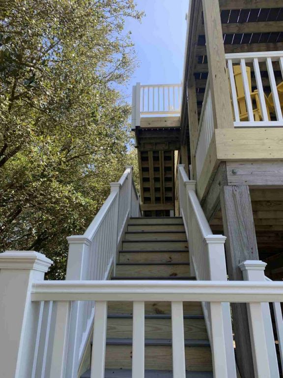 New Deck Stairs Construction