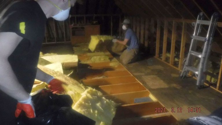 removing soot damage insulation