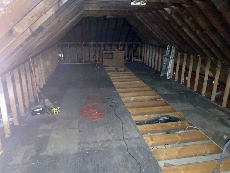 contaminated floor cavity of insulation cleaned