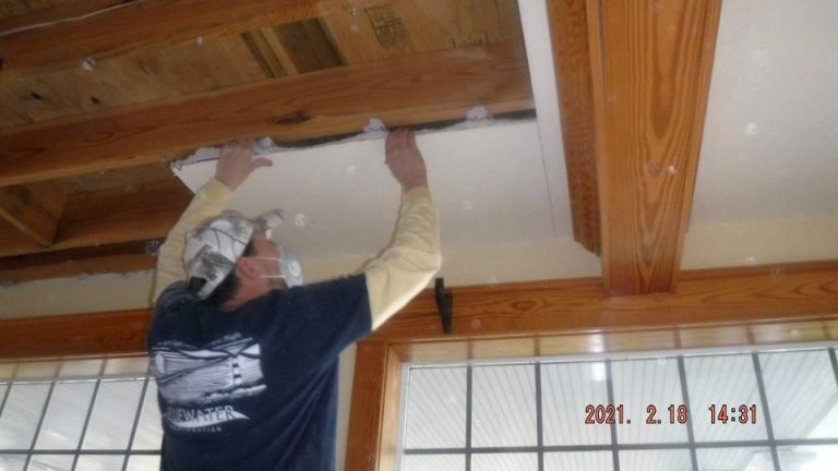 living room ceiling removal