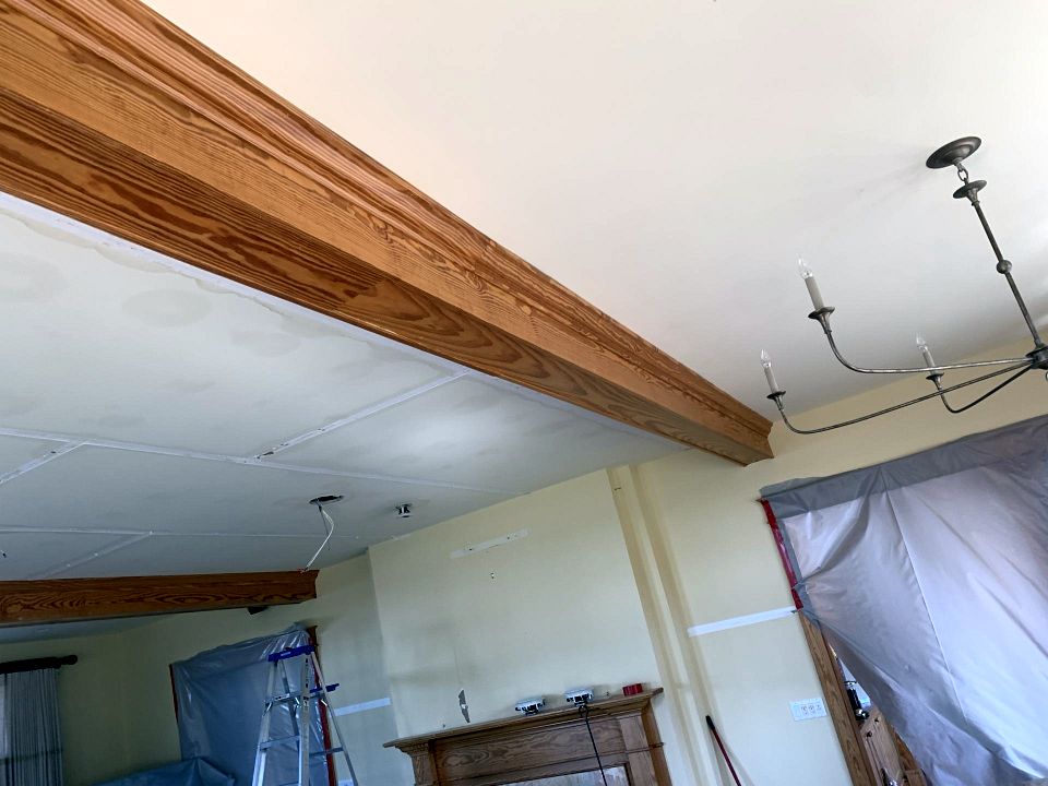 wet ceiling before restoration