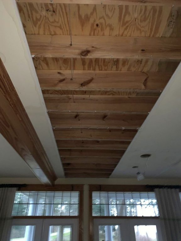 water damaged drywall removed