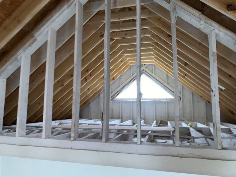 Fire Damaged attic structural repairs