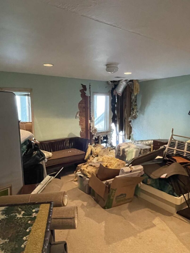 Moving contents away from damaged room