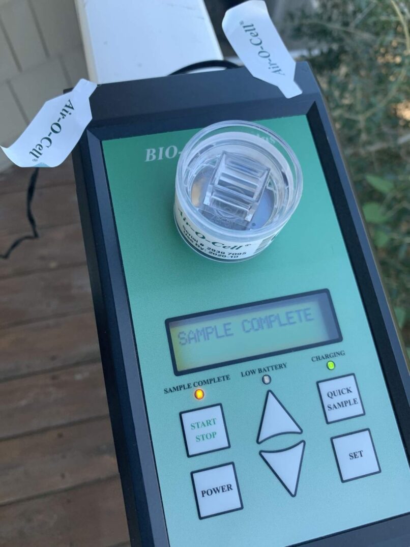 Equipment used: Air Sampling Bio Pump