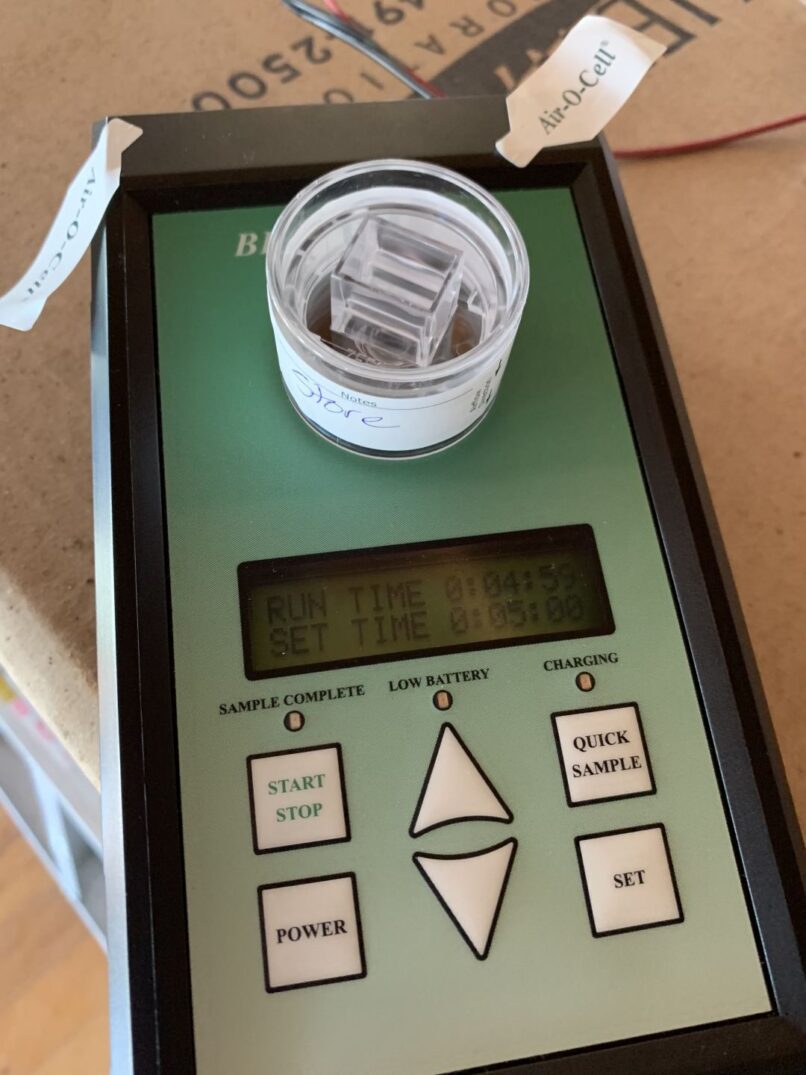 air sampling taken indoors