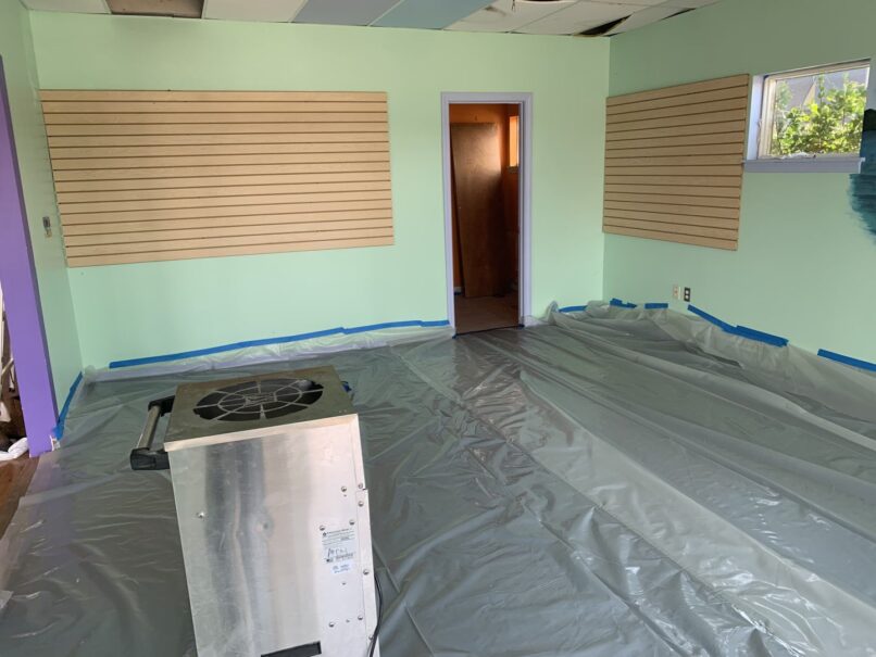 preparations made prior to work commencing to protect flooring