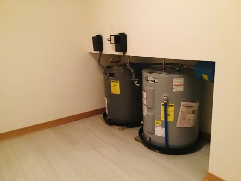 final with new water heaters, drip pans, electrical work