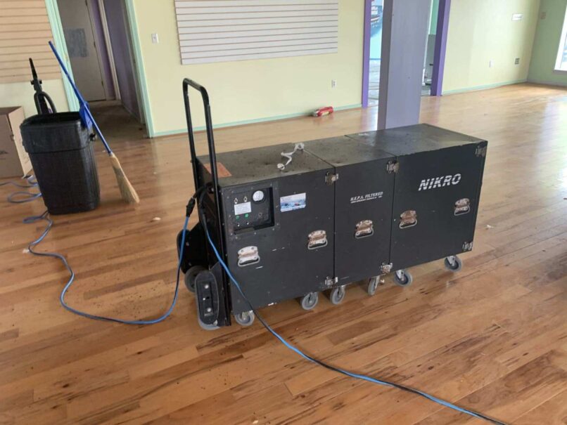 industry standard of care requires negative air (machine) to keep the contaminates from blowing back into the house