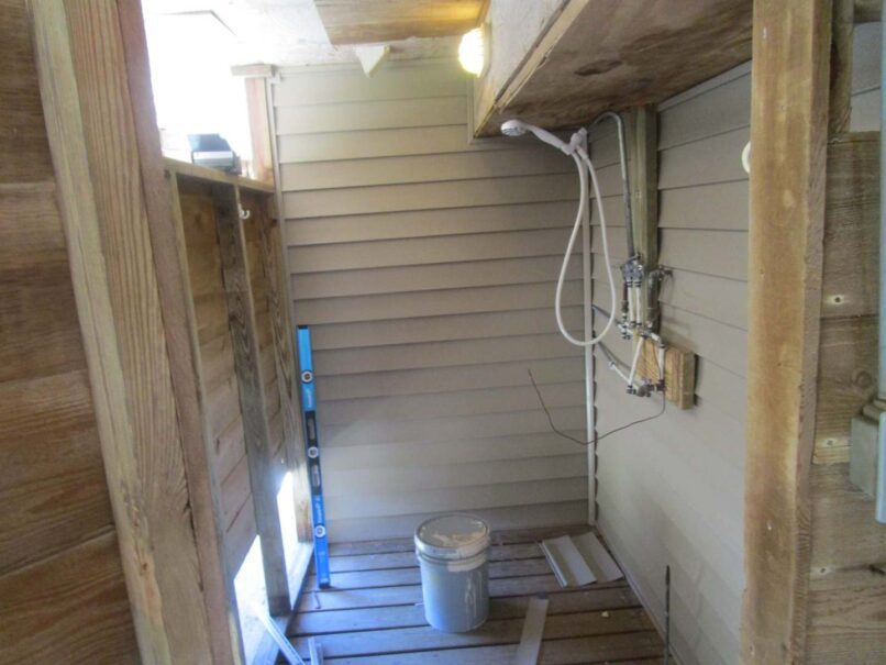 exterior shower completed