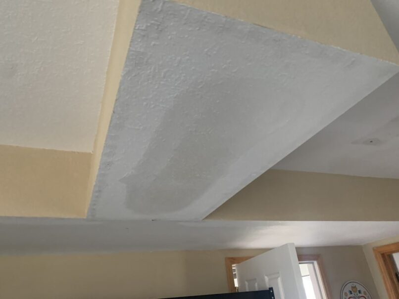 Water damaged ceilings all over downstairs