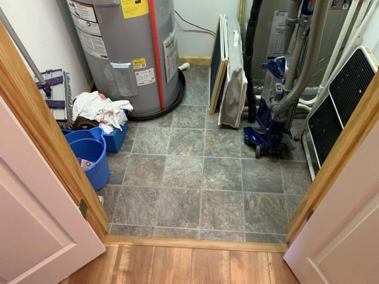 New water heater installed, room dried, new flooring