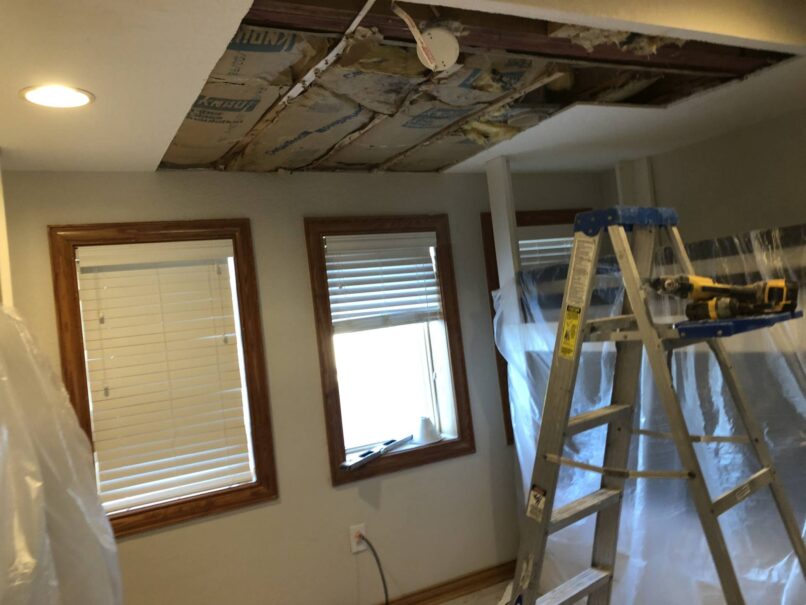 Bunk room ceiling wet, BEFORE
