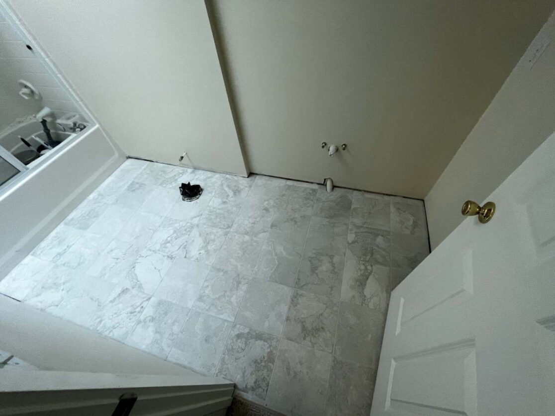 bathroom new tile during repair