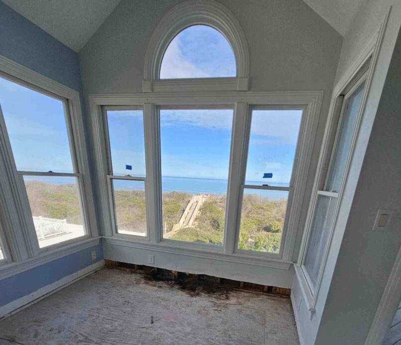 Before – water damage under windows L3BR