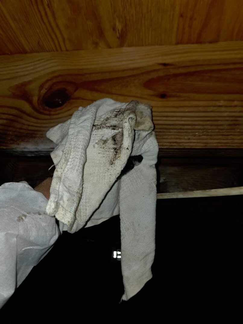 hand agitating joists to ensure clean job