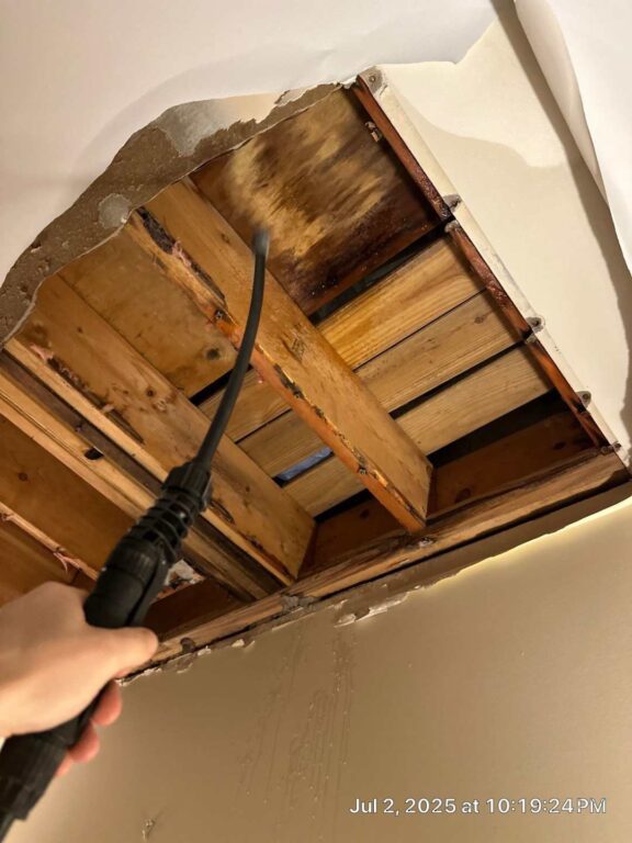 applying antimicrobial cleaning solution