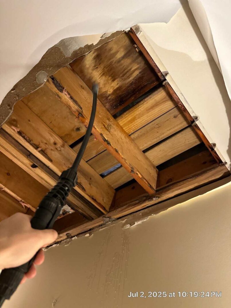 applying antimicrobial cleaning solution