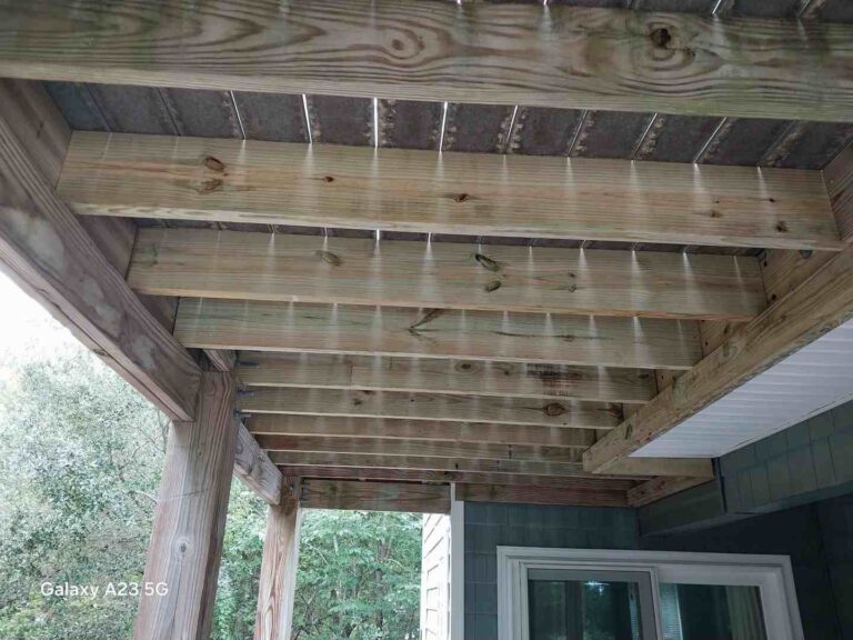after replacing eight joists and the affected band
