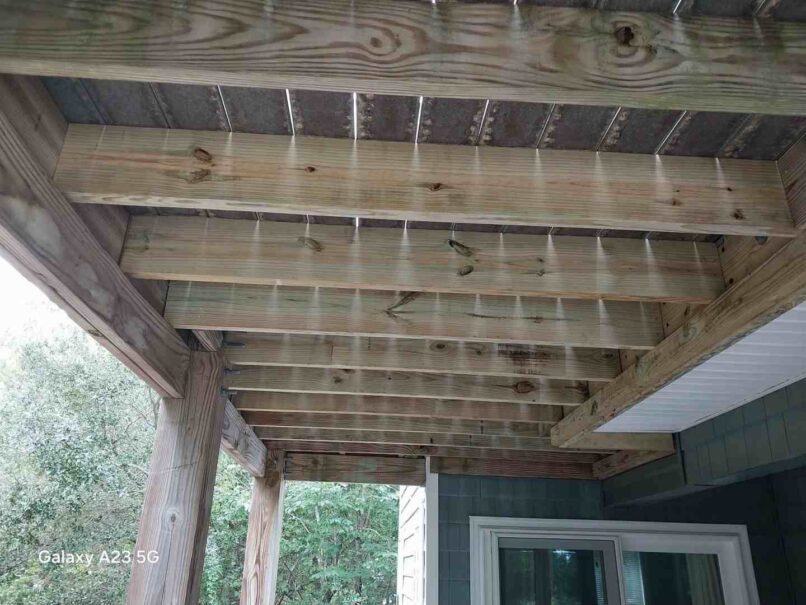 after replacing eight joists and the affected band