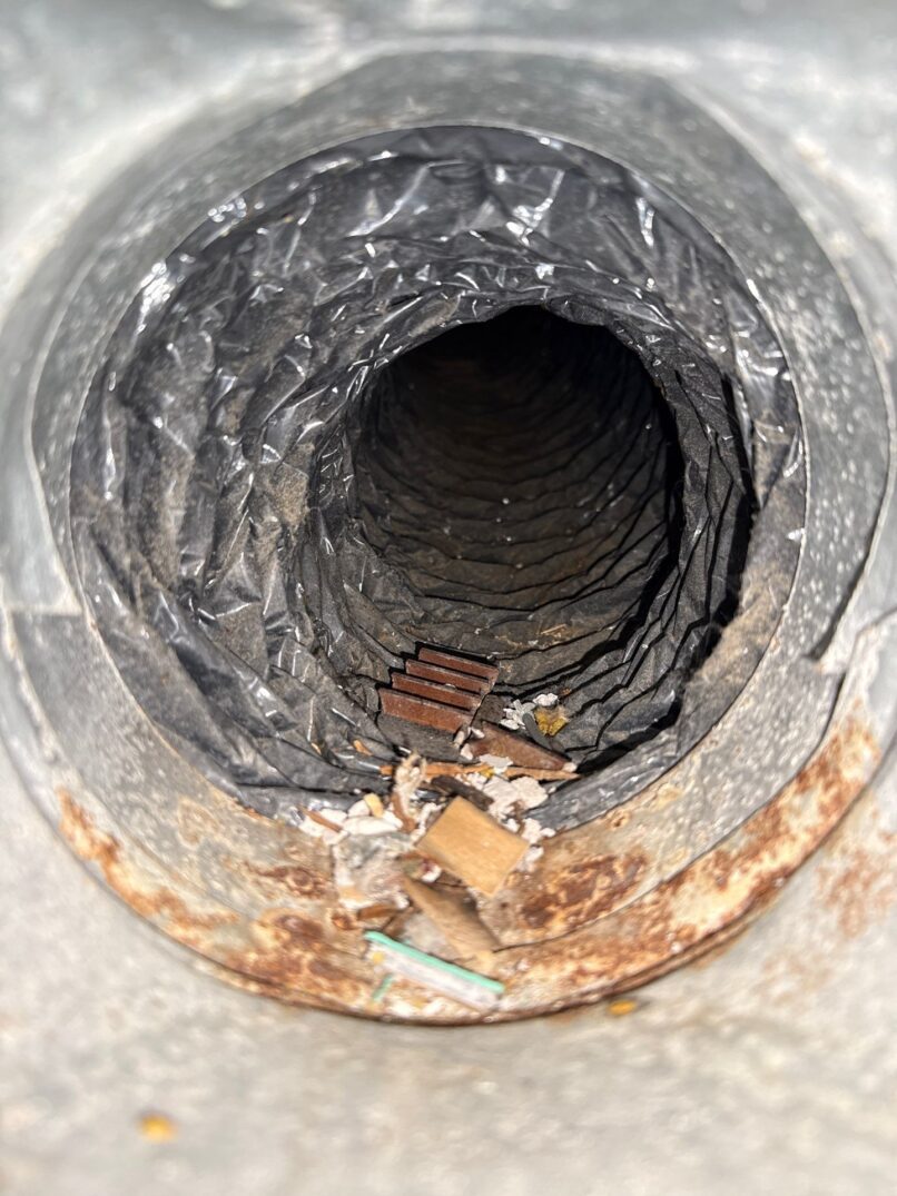 Construction debris in duct